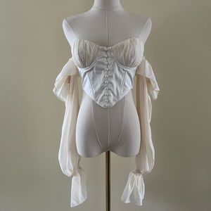 oh polly cream bustier top